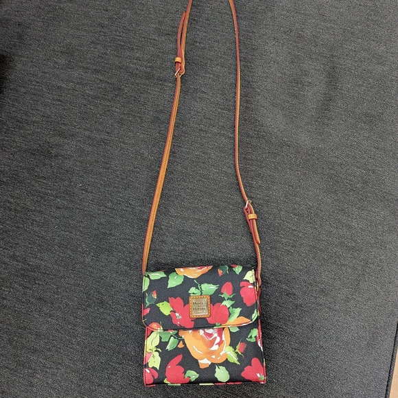 Dooney & Bourke Floral Crossbody Bag - Black, Red, and Orange - Picture 3 of 3